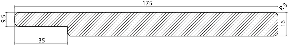 FÖNSTERSMYG FALS 9,5X35 MDF VIT 0502-Y 16X175X2440MM